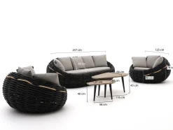 Apple Bee Cocoon/ROUGH-K Sessel-Sofa Lounge-Set 5-teilig