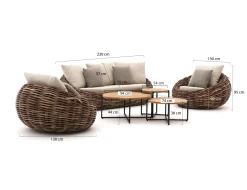 Apple Bee Cocoon Sessel-Sofa Lounge-Set 6-teilig 5-Sitzer