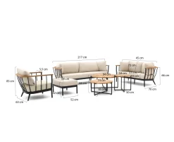 Apple Bee Condor Sessel-Sofa Lounge-Set 7-teilig 6-Sitzer