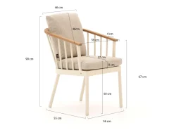Apple Bee Condor/Zanzibar dänisch oval 220 cm Gartenmöbel-Set 7-teilig