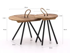 Apple Bee Elle Loungetisch ø 60 (h: 40 cm)/ø 40 (h: 45 cm)
