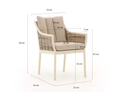 Apple Bee Milou/Melville ø140cm dining tuinset 6-delig