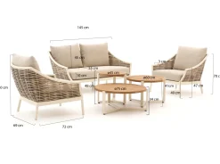 Apple Bee Milou/Monaco Sessel-Sofa Lounge-Set 6-teilig 4-Sitzer