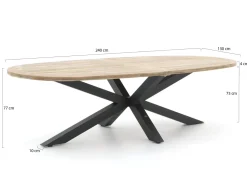 Apple Bee Milou/ROUGH-Y Ellips 240cm Esstischgruppe 7-teilig