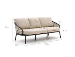 Apple Bee Pine Key/Tonga Sessel-Sofa Lounge-Set 5-teilig 6-Sitzer