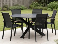Bellagio Albinea/Lodola ø150cm dining tuinset 6-delig stapelbaar