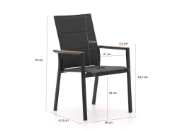Bellagio Albinea/Lodola ø150cm dining tuinset 6-delig stapelbaar