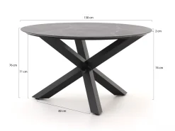 Bellagio Albinea/Lodola ø130cm dining tuinset 5-delig stapelbaar