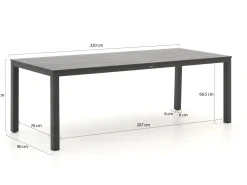 Bellagio Albinea/Menzano 220 cm Gartenmöbel-Set 7-teilig stapelbar