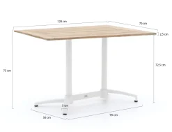 Bellagio Anzio/Canzo 120 cm Gartenmöbel-Set 5-teilig stapelbar klappbar