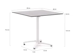 Bellagio Anzio/Canzo 80 cm Gartenmöbel-Set 5-teilig stapelbar klappbar