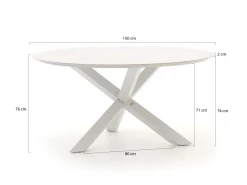 Bellagio Anzio/Lodola ø 150 cm Gartenmöbel-Set 6-teilig stapelbar
