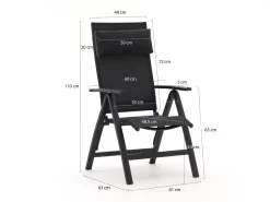 Bellagio Avenza/Fidenza 90 cm Gartenmöbel-Set 3-teilig verstellbar