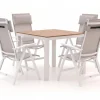Bellagio Avenza/Fidenza 90 cm Gartenmöbel-Set 5-teilig verstellbar