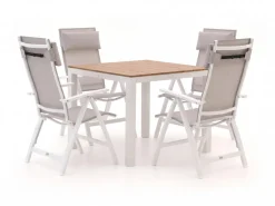 Bellagio Avenza/Fidenza 90 cm Gartenmöbel-Set 5-teilig verstellbar
