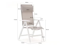 Bellagio Avenza/Fidenza 90 cm Gartenmöbel-Set 5-teilig verstellbar