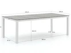 Bellagio Avenza/Fidenza 220 cm Gartenmöbel-Set 7-teilig verstellbar
