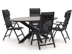 Bellagio Avenza/Fidenza oval 180 cm Gartenmöbel-Set 5-teilig verstellbar