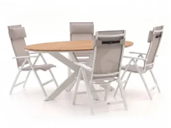 Bellagio Avenza/Fidenza oval 180 cm Gartenmöbel-Set 5-teilig verstellbar