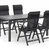 Bellagio Avenza/Menzano 160 cm Gartenmöbel-Set 5-teilig verstellbar