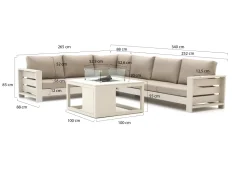 Bellagio Avolo/Cosiraw 100 cm Ecklounge-Set 3-teilig links 6-Sitzer