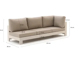 Bellagio Avolo Gartensofa 3-Sitzer linker Arm 253 cm