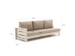 Bellagio Avolo Gartensofa 3-Sitzer rechter Arm 253 cm