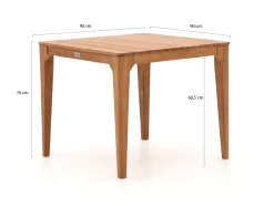 Bellagio Balba/Bruca 90 cm Gartenmöbel-Set 5-teilig stapelbar