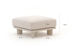 Bellagio Battuello Lounge Gartenhocker 81x81x46 cm