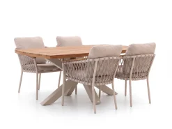 Bellagio Birgi Novo/Induno Deens Ovaal 180cm dining tuinset 5-delig stapelbaar