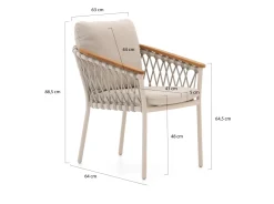 Bellagio Birgi Novo/Induno Deens Ovaal 180cm dining tuinset 5-delig stapelbaar