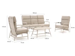 Bellagio Bondeno Sessel-Sofa Lounge-Set 4-teilig