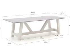 Bellagio Bresimo Gartentisch 260x100 cm