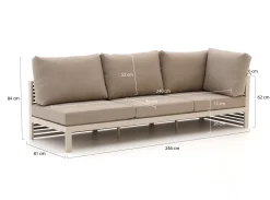 Bellagio Cadora Gartensofa 3-Sitzer linker Arm 246 cm