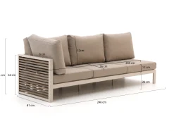 Bellagio Cadora Gartensofa 3-Sitzer rechter Arm 246 cm