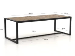 Bellagio Cadora Gartentisch 240x100x75 cm