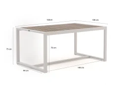 Bellagio Cadora Gartentisch 160x100x75 cm