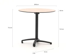 Bellagio Canzo Gartentisch klappbar ø 80 cm (h:73 cm)