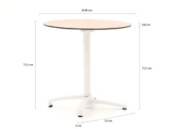 Bellagio Canzo Gartentisch klappbar ø 80 cm (h:73 cm)