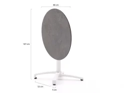 Bellagio Canzo Gartentisch klappbar ø 80 cm (h:73 cm)