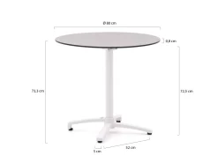 Bellagio Canzo Gartentisch klappbar ø 80 cm (h:73 cm)