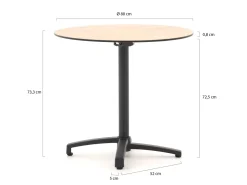 Bellagio Canzo Tischplatte ø 80 cm (h:73 cm)