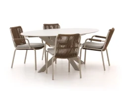 Bellagio Caronia/Furato ellips 200 cm Gartenmöbel-Set 5-Teilig Stapelbar