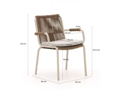 Bellagio Caronia/Sora ø 127 cm Gartenmöbel-Set 5-Teilig Stapelbar