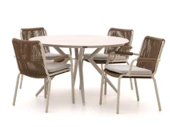 Bellagio Caronia/Sora ø 127 cm Gartenmöbel-Set 5-Teilig Stapelbar