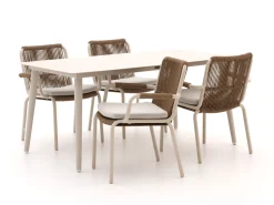 Bellagio Caronia/Sora 160 cm Gartenmöbel-Set 5-Teilig Stapelbar