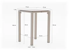 Bellagio Caronia/Trecenta 75 cm Gartenbar-Set 3-teilig stapelbar