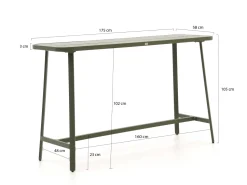 Bellagio Cino Bartisch Outdoor 175x58x105 cm