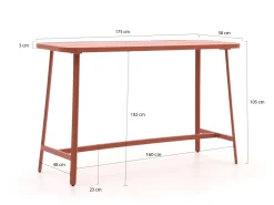 Bellagio Cino 175 cm Gartenbar-Set 5-Teilig Stapelbar