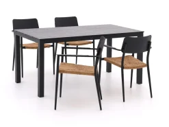 Bellagio Cino/Menzano 160 cm Gartenmöbel-Set 5-teilig stapelbar